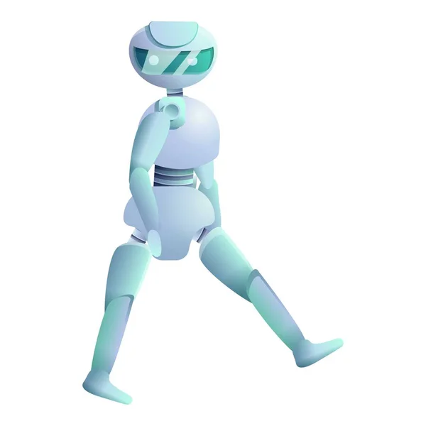 Humanoid sta camminando icona, stile cartone animato — Vettoriale Stock