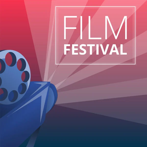 Video film festival konzept banner, cartoon stil — Stockvektor