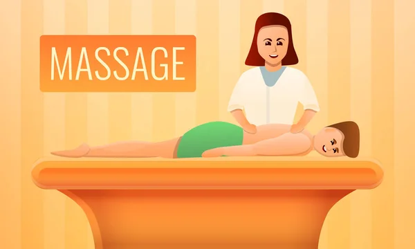 Massage concept banner, cartoon stijl — Stockvector