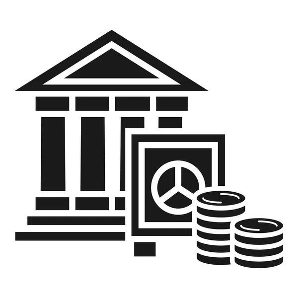 Ikona vkladové hotovosti v bance, jednoduchý styl — Stockový vektor