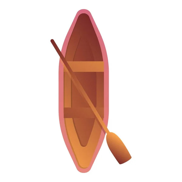 Top view kayak icon, cartoon style