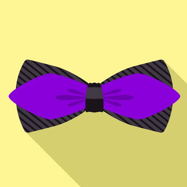 Icône noeud papillon violet, style plat — Image vectorielle