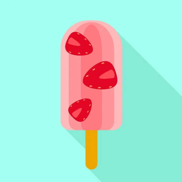 Icono de paleta de fresa rosa, estilo plano — Vector de stock