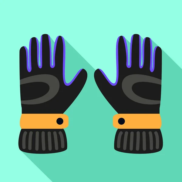 Εικονίδιο γάντια του σκι, επίπεδη στυλ — Διανυσματικό Αρχείο