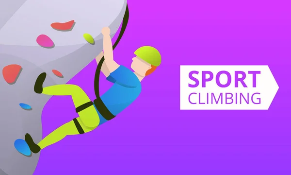 Sport climbing concept banner, cartoon style