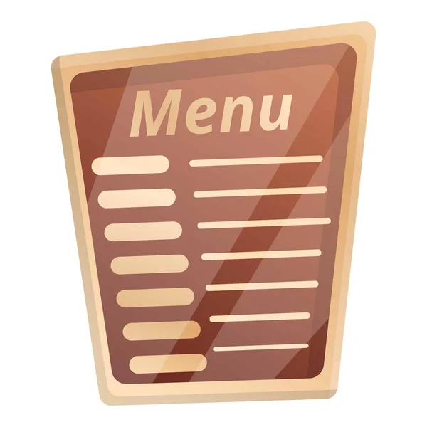Ícone de menu de café, estilo dos desenhos animados — Vetor de Stock