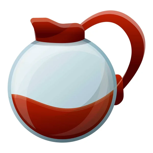 Cafetière ronde icône, style dessin animé — Image vectorielle