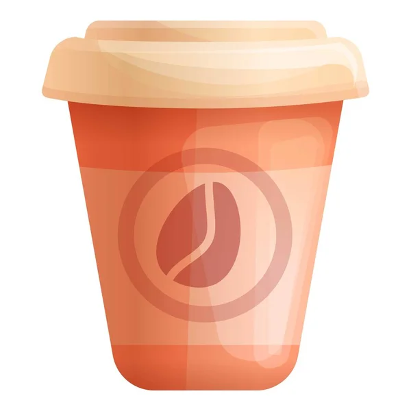 Icono de taza de café de papel, estilo de dibujos animados — Vector de stock