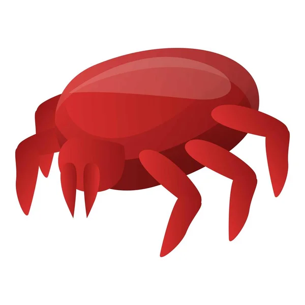 Red mite icon, cartoon style — Stock Vector