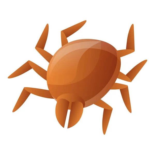 Brown mite icon, cartoon style — Stock Vector