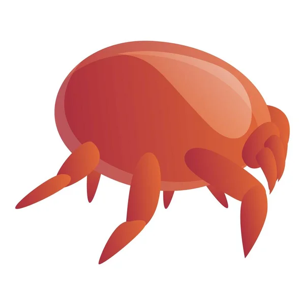 Icono de ácaro infectado, estilo de dibujos animados — Vector de stock