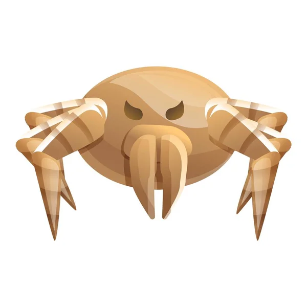 Sick mite icon, cartoon style — Stock Vector