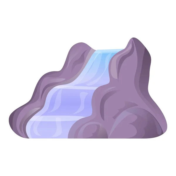 Ícone de cascata de turismo, estilo dos desenhos animados — Vetor de Stock