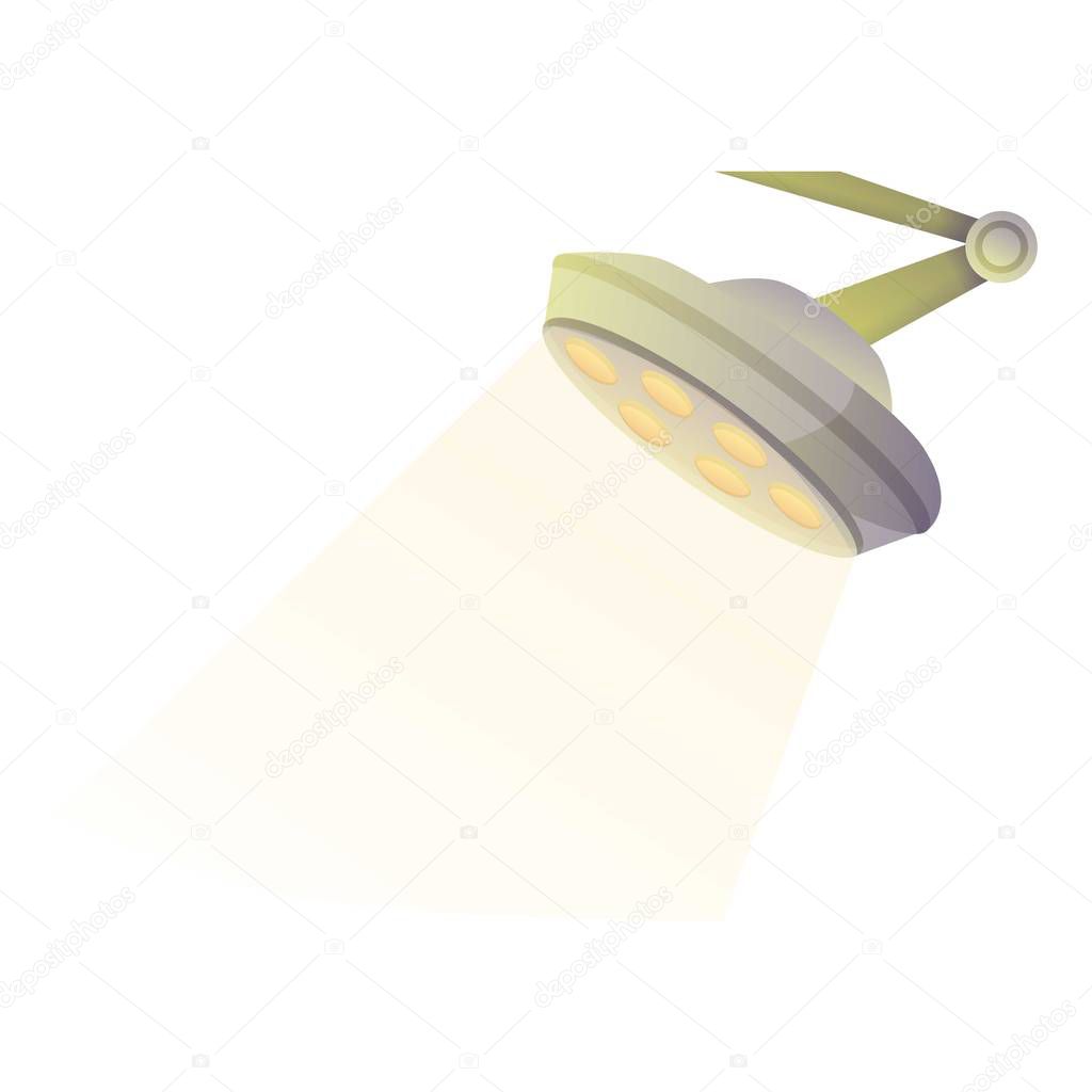 Operation lamp icon, cartoon style