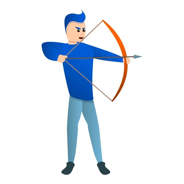 Sport arch shooting icon, cartoon style