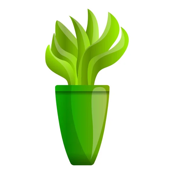 Ícone do potenciômetro da planta de Aloe, estilo dos desenhos animados — Vetor de Stock