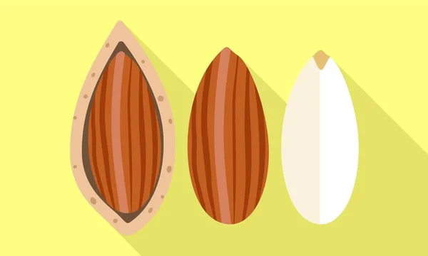 Cáscara de almendra icono limpio, estilo plano — Vector de stock