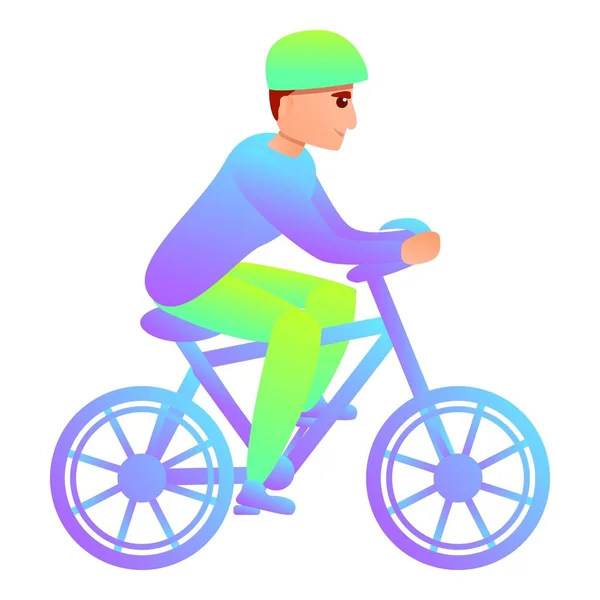 Triathlon cycling icon, cartoon style — Stock Vector