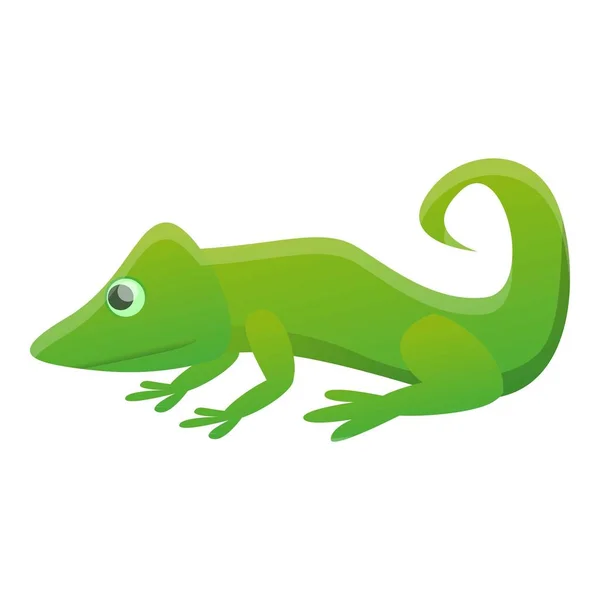 Zelená hadí ikona, kreslený styl — Stockový vektor