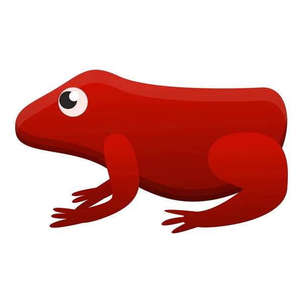 붉은 열대 개구리 아이콘, 만화 스타일 — 스톡 벡터