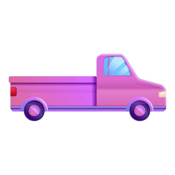 Różowa kolorowa ikona pickup, styl kreskówki — Wektor stockowy