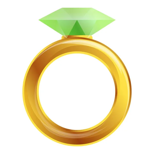 Icono de anillo de diamante, estilo dibujos animados — Archivo Imágenes Vectoriales