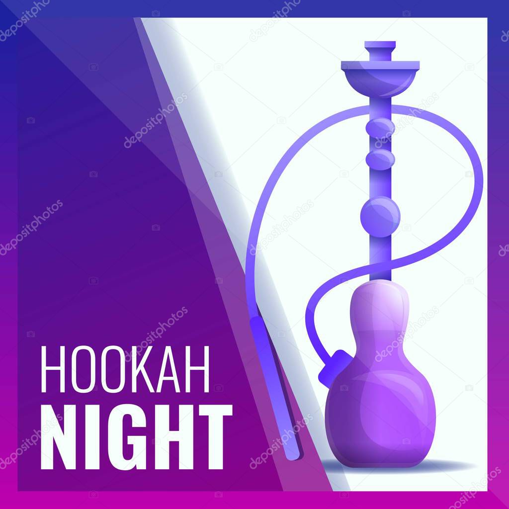 Hookah night concept banner. Cartoon illustration of hookah night vector concept banner for web design
