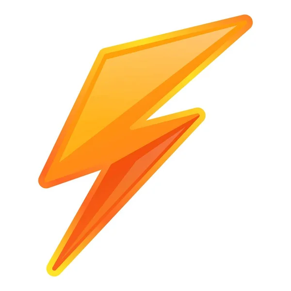 Orange lightning bolt icon, cartoon style — Stock Vector