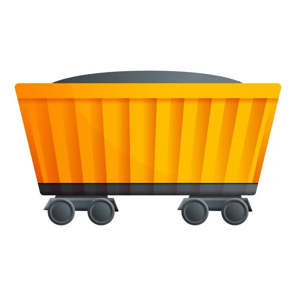 Kolen trein wagon pictogram, cartoon stijl — Stockvector