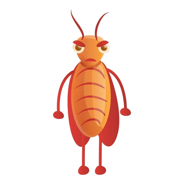 怒っているゴキブリのアイコン、漫画のスタイル — ストックベクタ