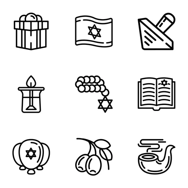 Israel Icon Set, Umrissstil — Stockvektor