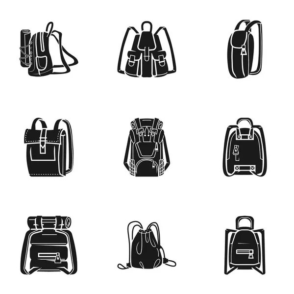 Conjunto de ícones de mochila, estilo simples —  Vetores de Stock