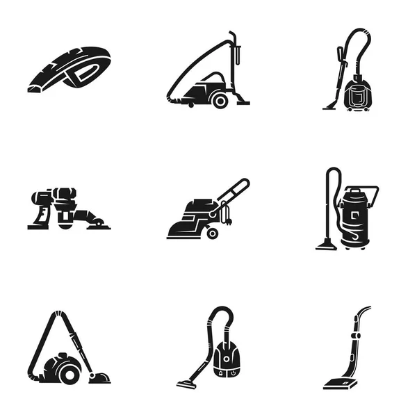 Conjunto de ícones de aspirador de pó, estilo simples — Vetor de Stock