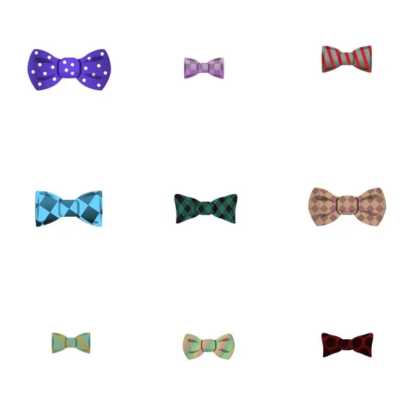 Bow tie icon set, cartoon style — Stock Vector