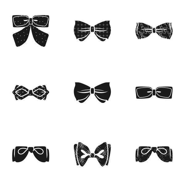 Elegant bow tie icon set, simple style — Stock Vector