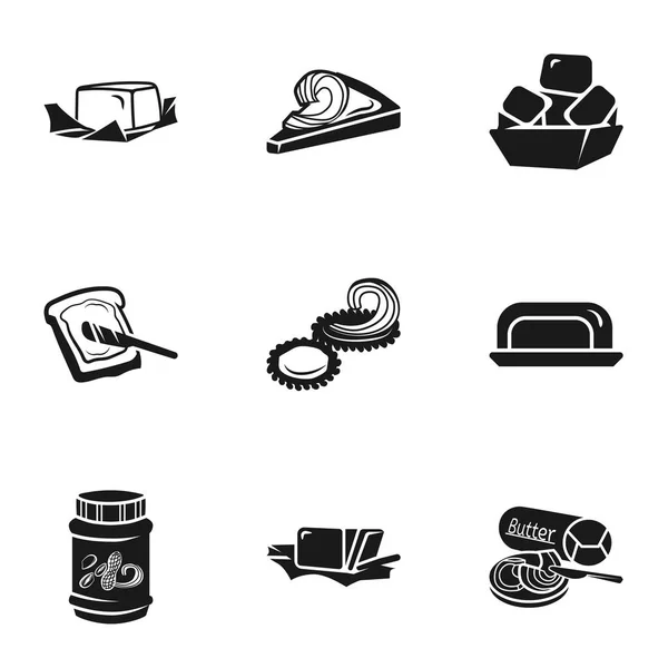 Margarine icon set, eenvoudige stijl — Stockvector