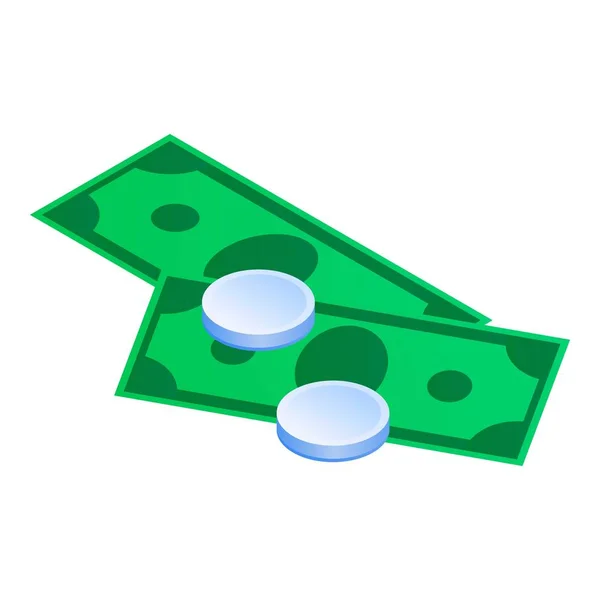 Pengar Cash ikon, isometrisk stil — Stock vektor