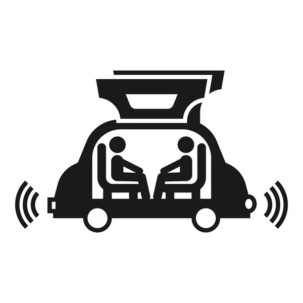 Futurystyczny autopilota ikona samochodu, prosty styl — Wektor stockowy