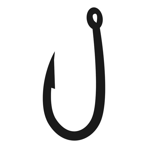 Metal fishing hook icon, simple style — Stock Vector