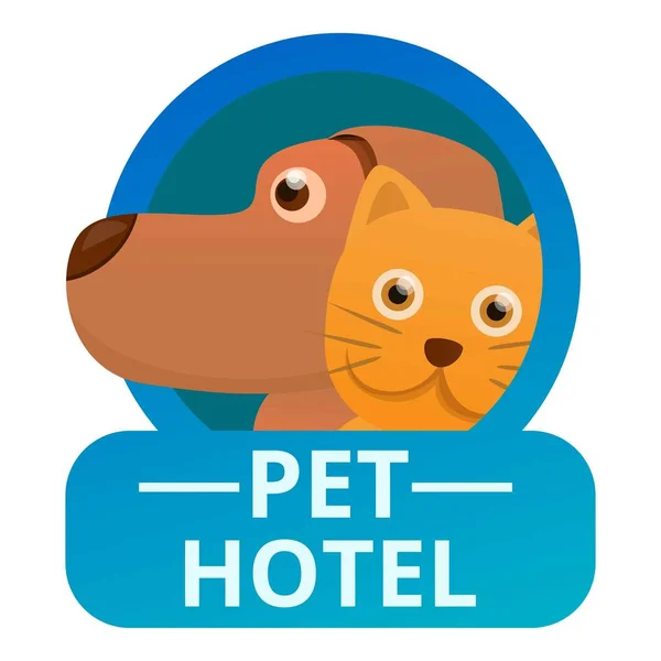 Logo moderno del hotel de mascotas, estilo de dibujos animados — Vector de stock