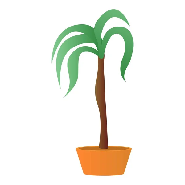 Palme Zimmerpflanze Ikone, Cartoon-Stil — Stockvektor