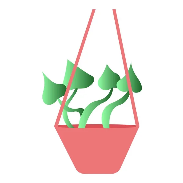 Houseplant no ícone do ar, estilo cartoon — Vetor de Stock