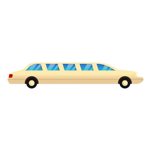Ikona zlaté limuzíny, kreslený styl — Stockový vektor