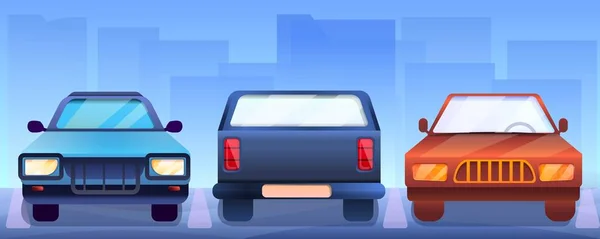Pancarta de concepto de coches Pickup, estilo de dibujos animados — Archivo Imágenes Vectoriales