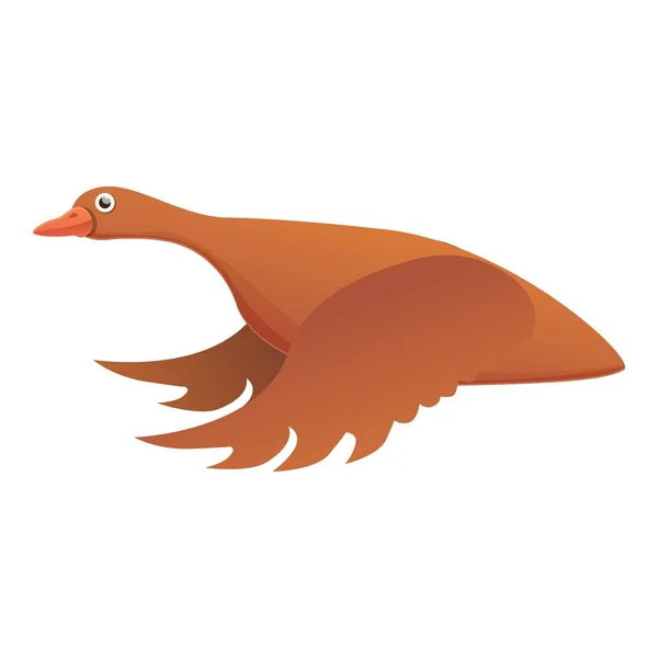 Icono de ganso volador, estilo de dibujos animados — Vector de stock