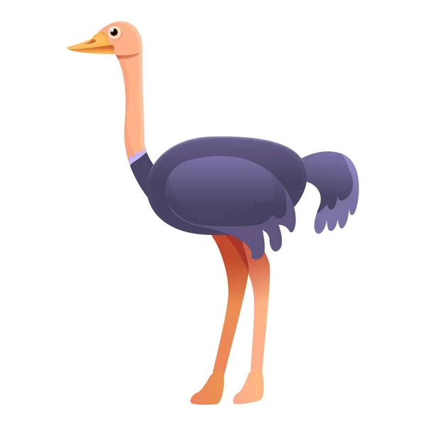 Симпатична ікона страуса, мультиплікаційний стиль — стоковий вектор