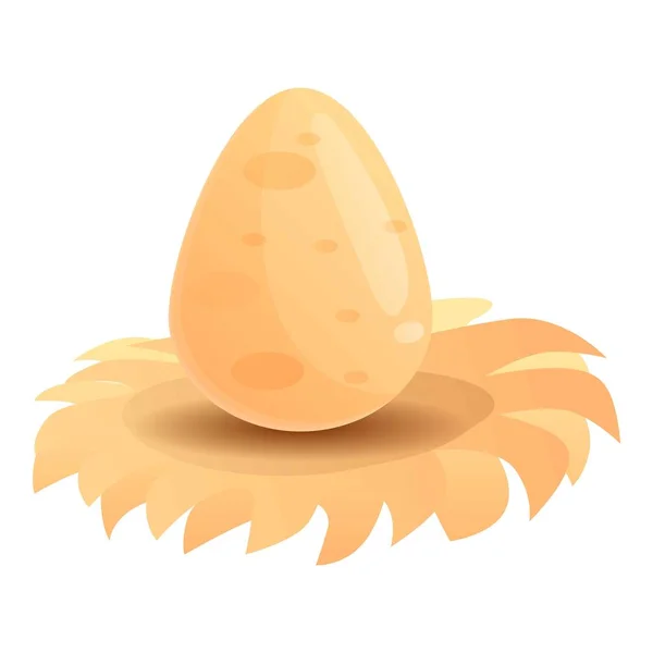 Nagy strucc tojás ikon, rajzfilm stílusú — Stock Vector