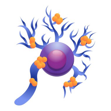 Neuron sick disease icon, cartoon style clipart