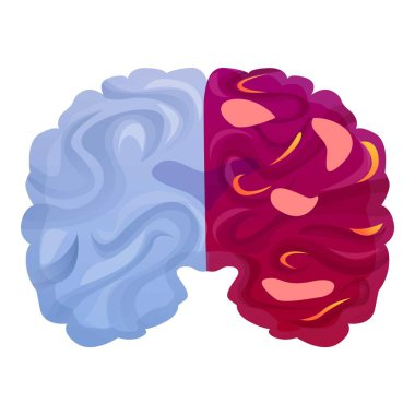 Brain disease icon, cartoon style clipart
