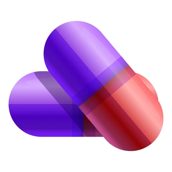 Icona capsula medica, stile cartone animato — Vettoriale Stock